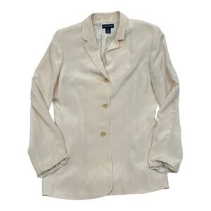 Ann Taylor Off White 100% Silk Suit Jacket Blazer - Size 10